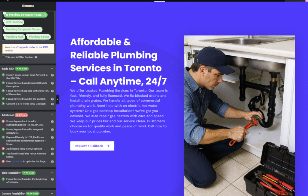 Local Website- Home Page- On Page SEO Optimize